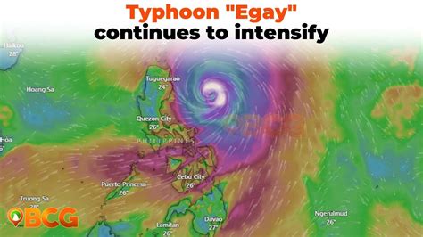 Typhoon Egay continues to intensify; Si.